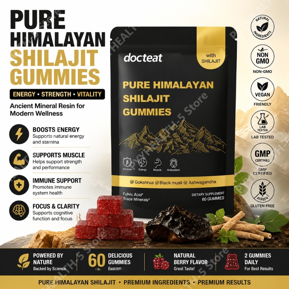 Herbal Wellness - Docteat Reine Himalaya-Shilajit-Gummis mit Ashwagandha Natürliches