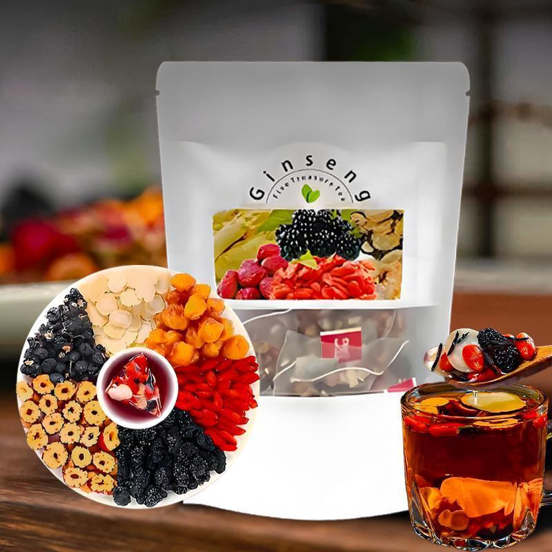Herbal Wellness - Ginseng Fünf-Schätze-Tee Natürlicher Energieschub Immununterstützung Kräuter-Wellness