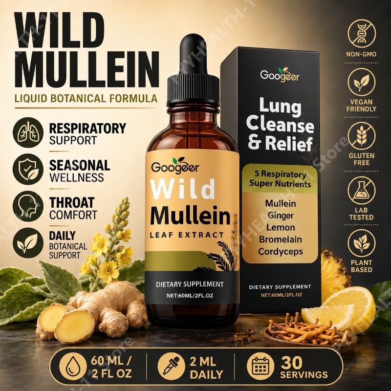 Herbal Wellness - Mullein Flüssig-Tropfen Kräutermischung mit Ingwer, Bromelain,